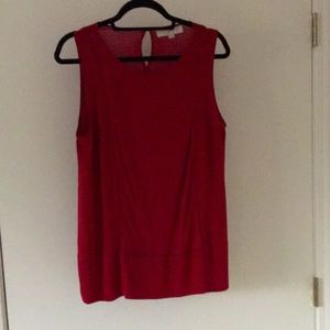 Red sleeveless LOFT blouse